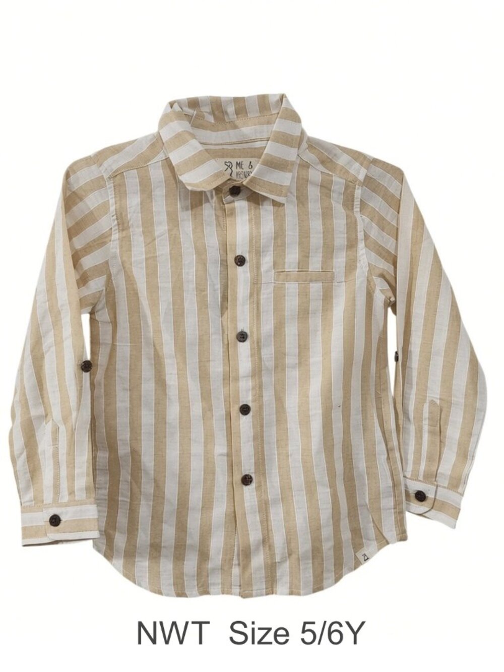 NWT - ME & HENRY Stripe Long Sleeve Button down Shirt size 5/6Y